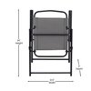 Flash Furniture Gray Folding Sling Patio Chairs with Armrests, 4PK 4-GM-SC098-GY-GG